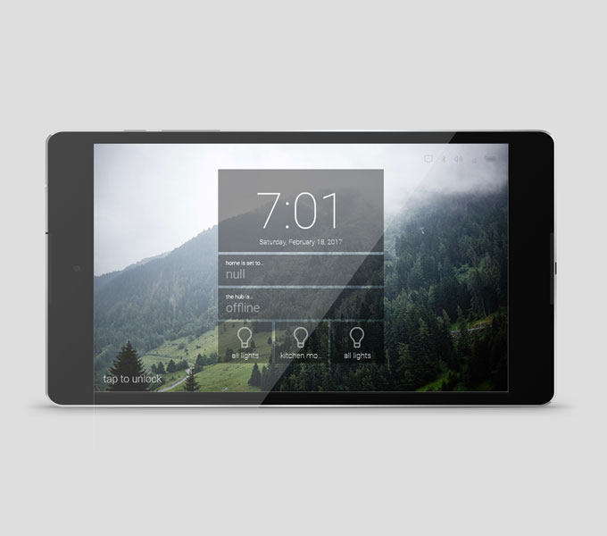 SmartThings Home Hub - Lock screen.